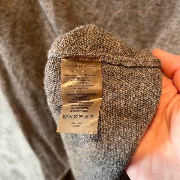 Margaret O’Leary 100% Cashmere Knit Sweater Turtle Neck Brown Women’s Size XS - Picture 4 of 7